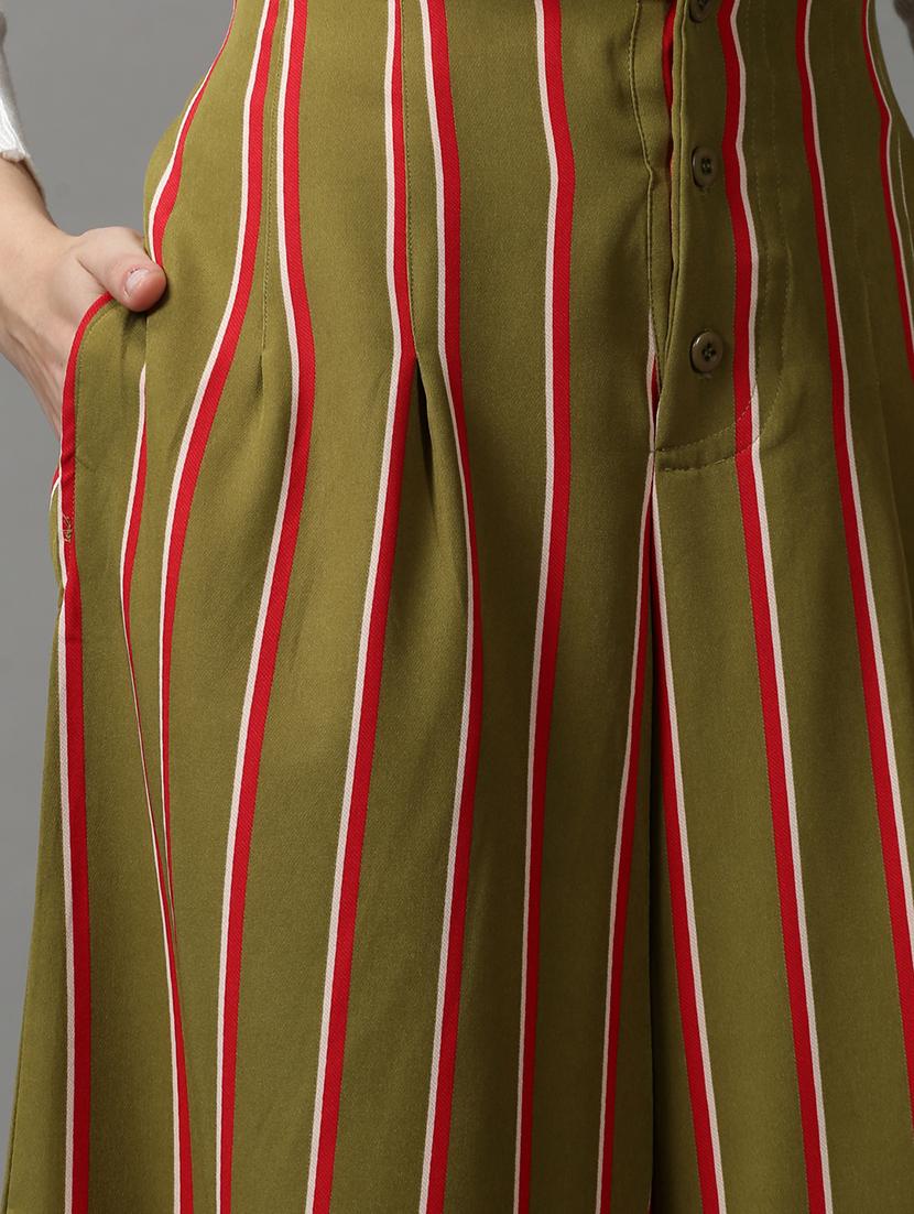 high rise striped wide leg trouser - 18591545 - Standard Image - 5