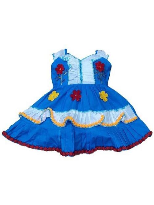 girls asymmetric neck sleeveless frock - 18591846 - Standard Image - 0