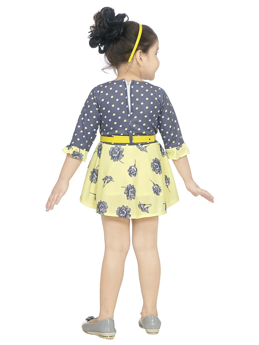 girls round neck three quarter sleeves frock - 18591907 - Zoom Image - 2