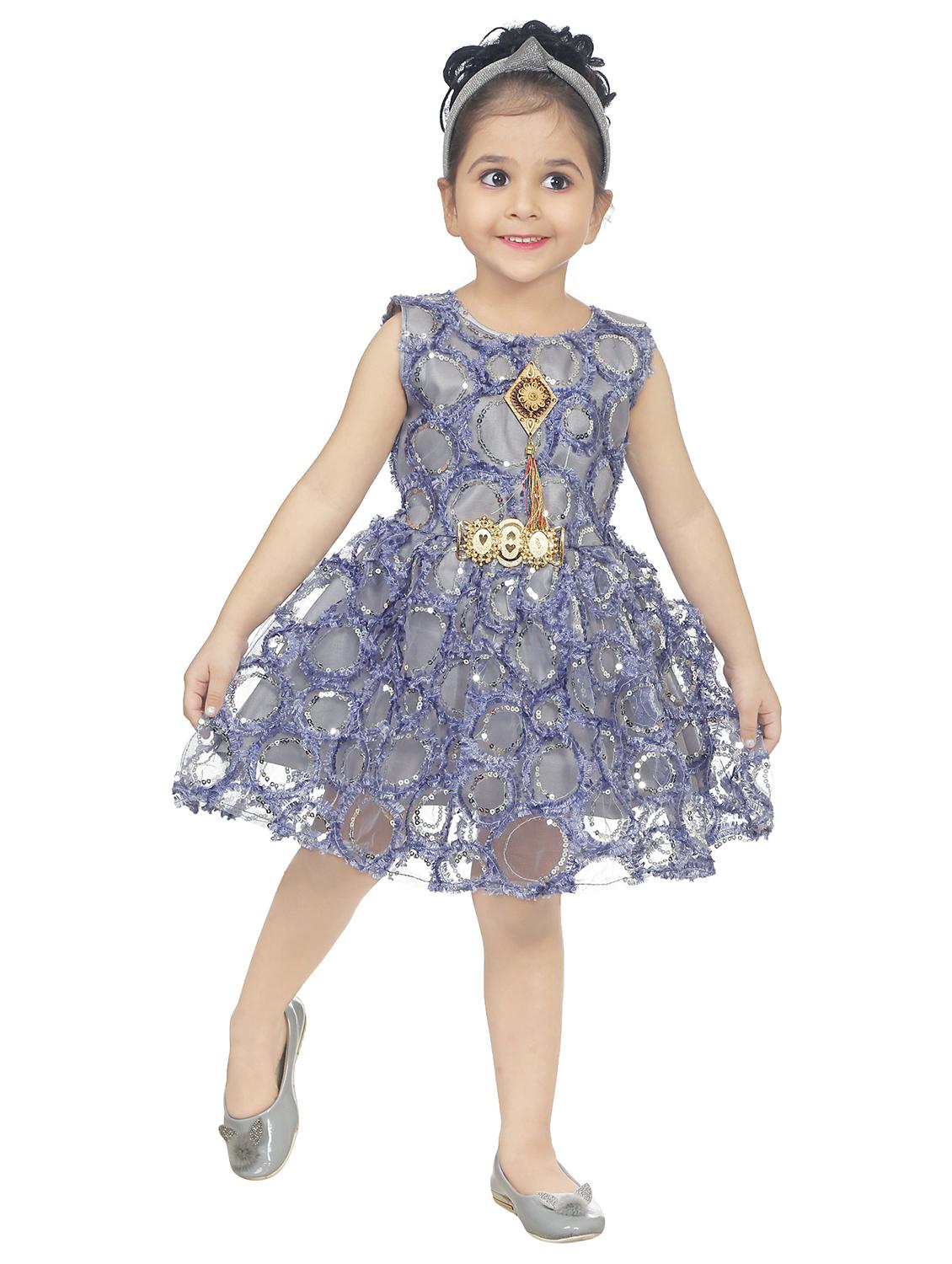 girls round neck sleeveless frock