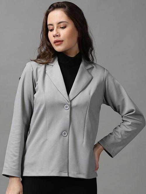 lapel collar solid casual blazer - 18592462 - Very Small Image - 1