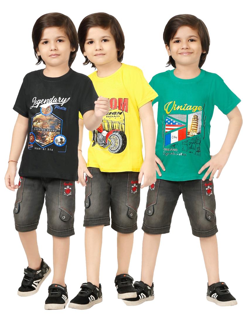 pack of 3 boys round neck t-shirt - 18594457 -  Zoom Image - 0