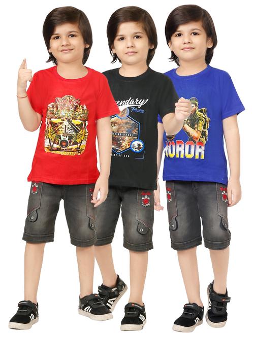 pack of 3 boys round neck t-shirt - 18594458 - Standard Image - 0