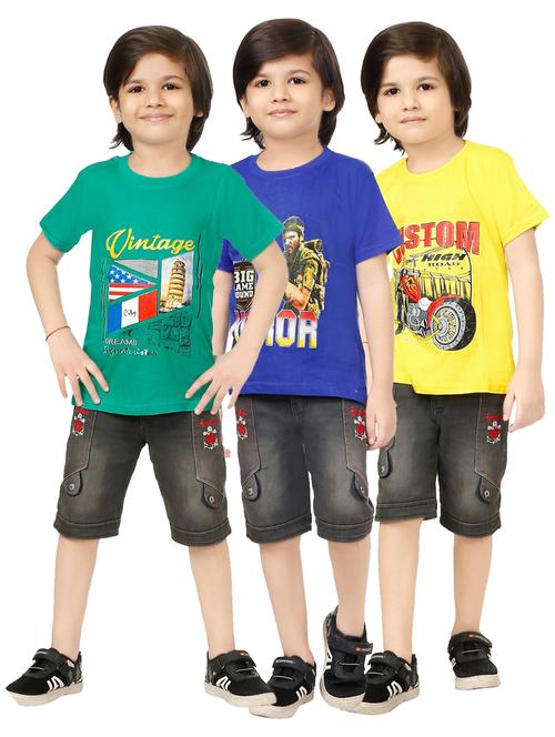 boys pack of 3 printed t-shirts - 18594470 -  Standard Image - 0