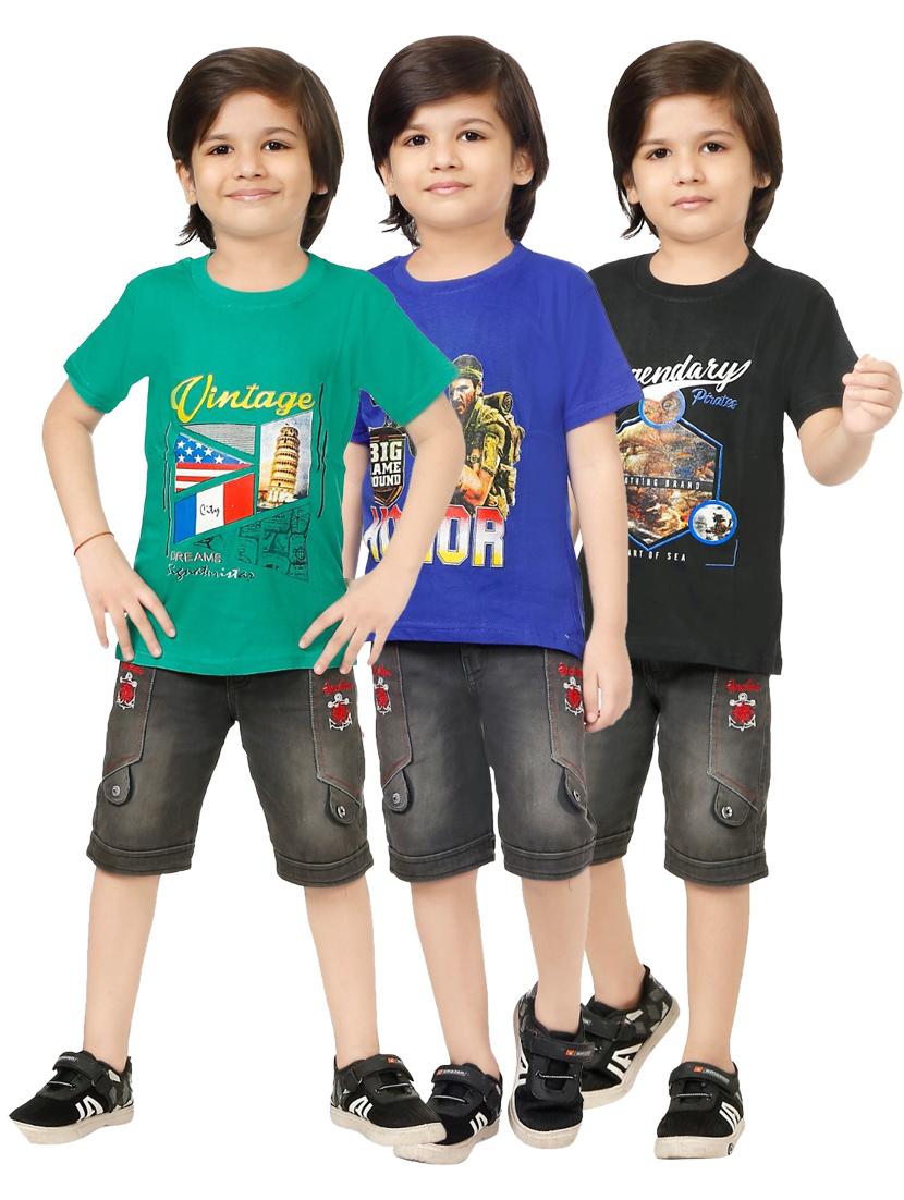 boys pack of 3 printed t-shirts