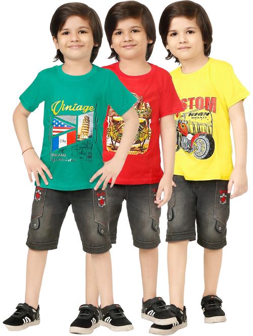 boys pack of 3 printed t-shirts - 18594478 -  Standard Image - 0