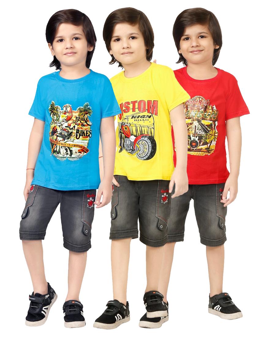 boys pack of 3 printed t-shirts - 18594481 -  Zoom Image - 0