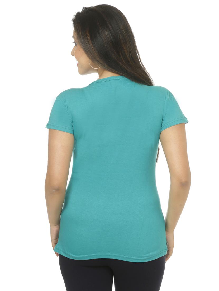 women's front print round neck t-shirt - 18594502 - Standard Image - 2