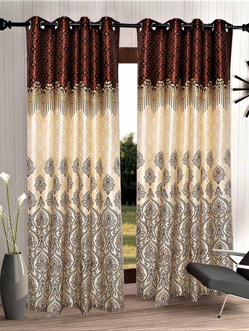 ethnic motif printed curtains - 18606864 - Standard Image - 0