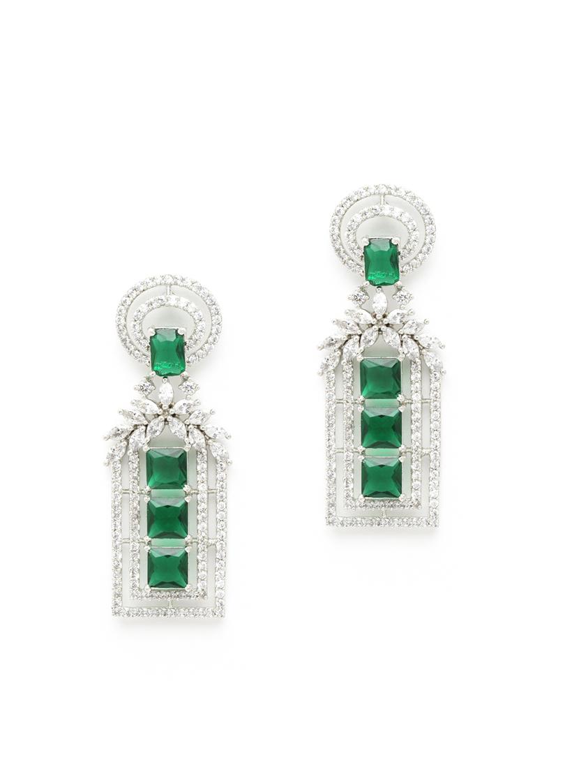 green metal earring