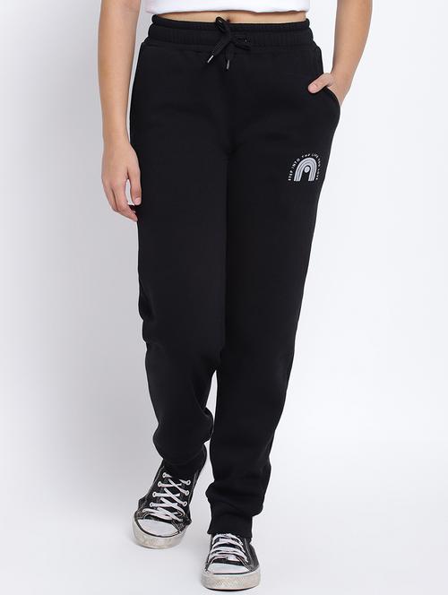 girls mid rise printed track pant - 18633569 - Standard Image - 0