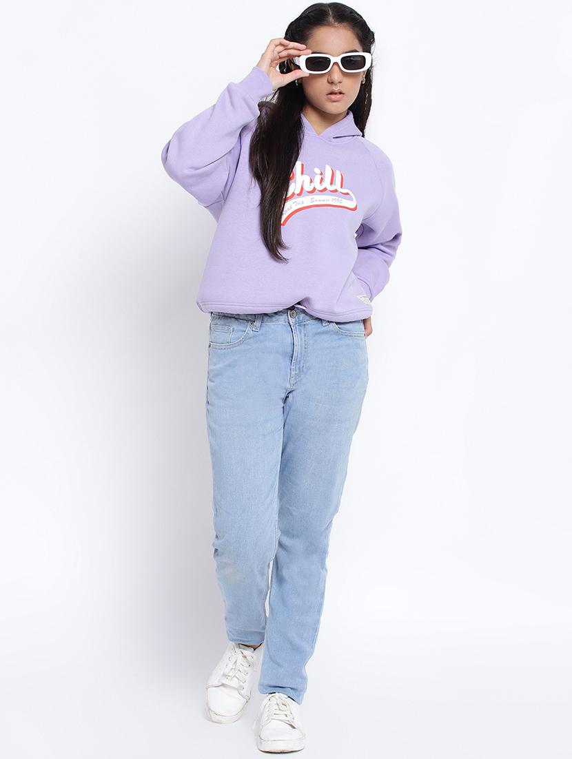 chest print hood neck sweatshirt - 18633583 - Zoom Image - 3
