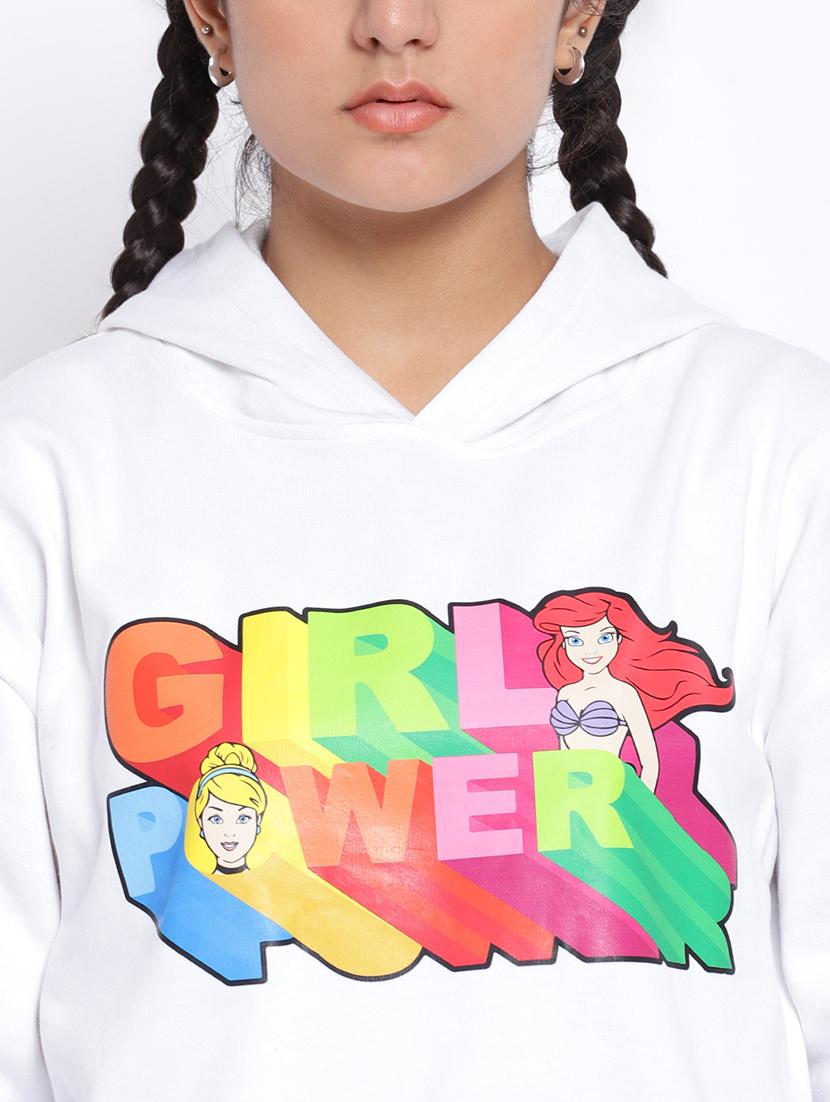 chest print hood neck sweatshirt - 18633591 - Standard Image - 4