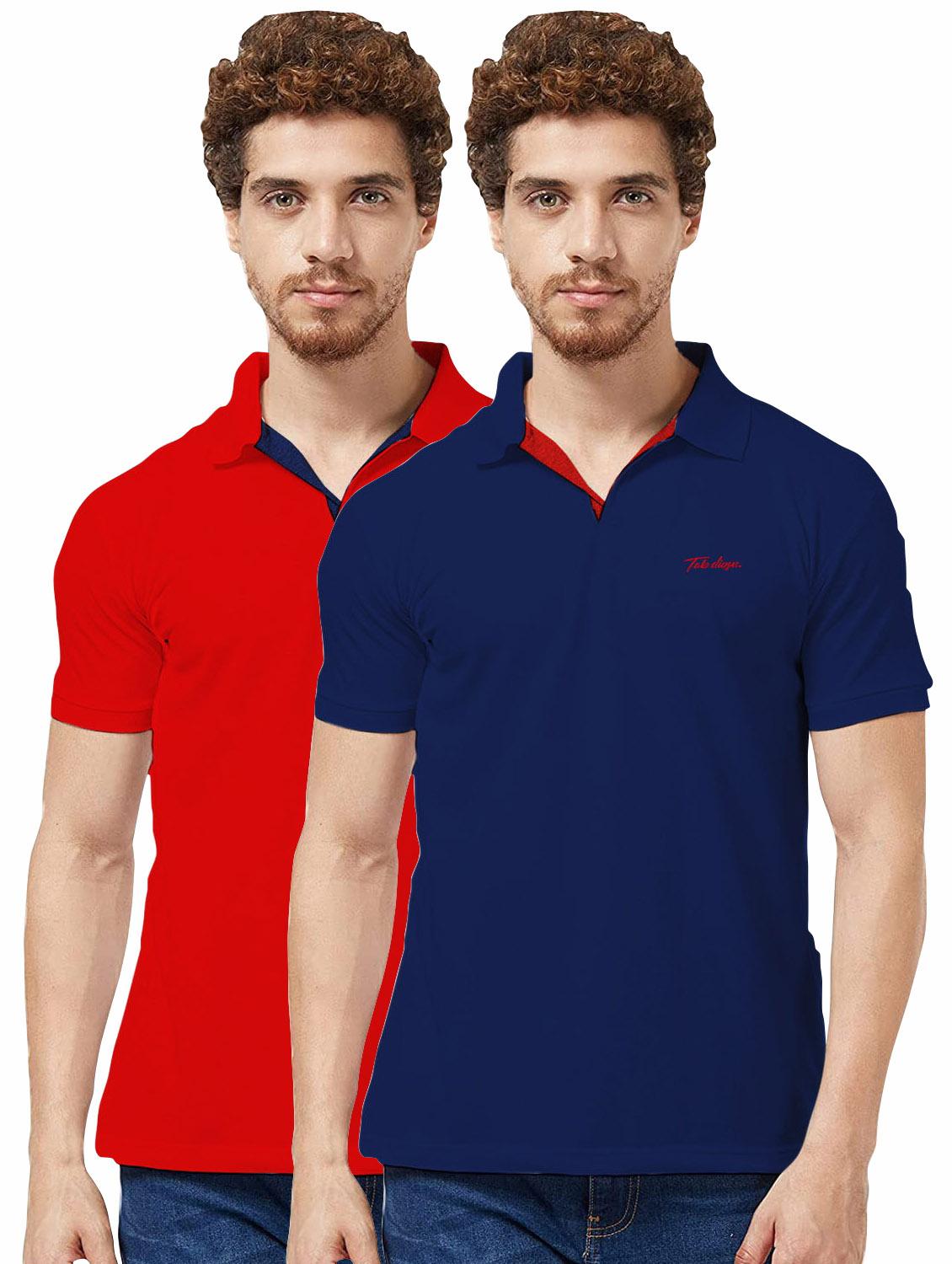 men pack of 2 slim fit solid combo of polo t-shirts - 18642413 - Zoom Image - 0