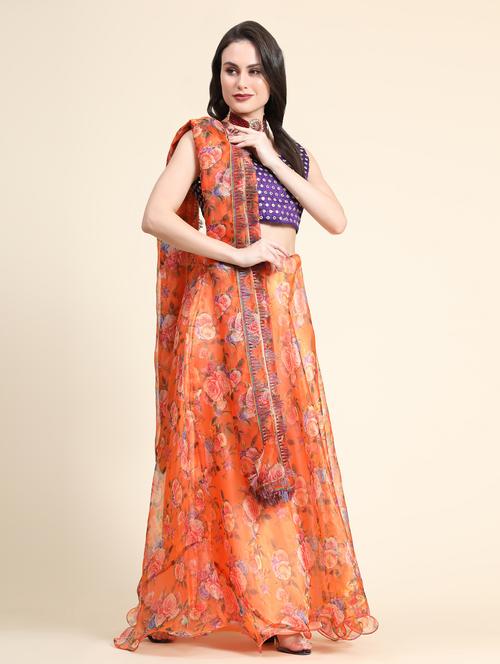 floral printed lehenga choli with dupatta - 18651038 -  Standard Image - 0