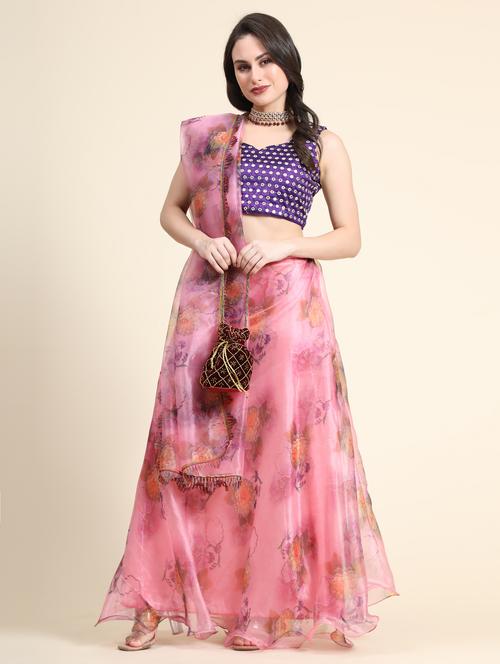 floral printed lehenga choli with dupatta - 18651039 -  Standard Image - 0