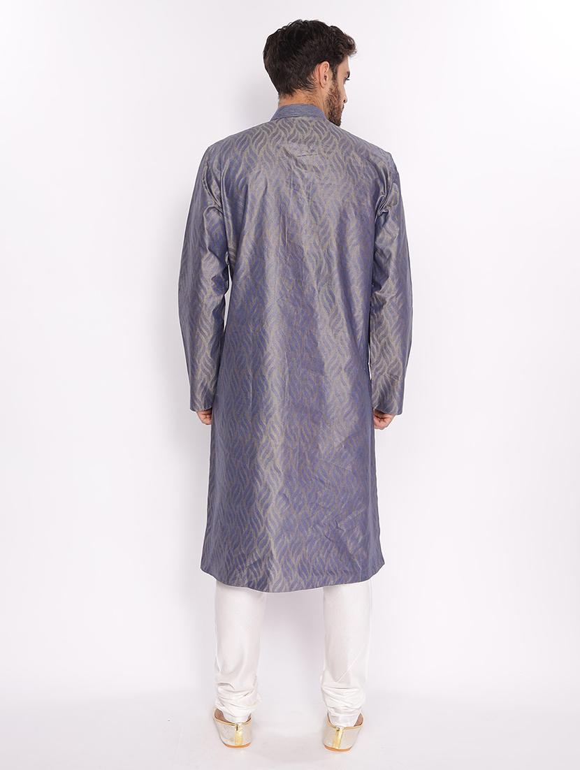 blue cotton long kurta - 18677935 - Standard Image - 2