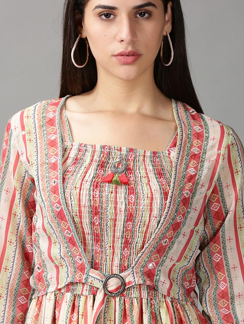 women's tiered dress printed dress - 18688478 - Standard Image - 5