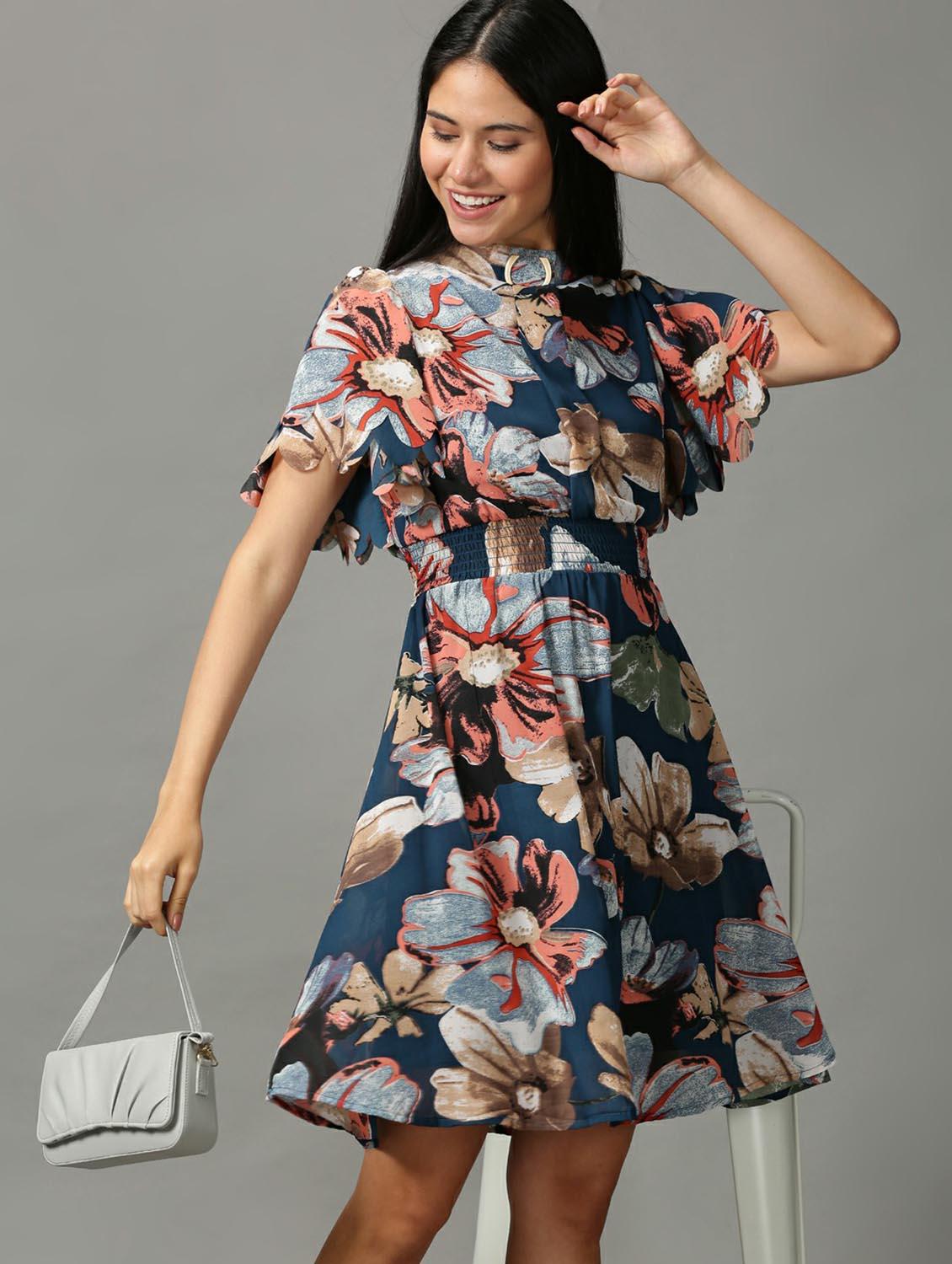 women's fit & flare floral dress - 18718495 - Zoom Image - 0