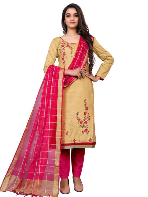 embroidered unstitched suit set - 18720997 - Very Small Image - 1