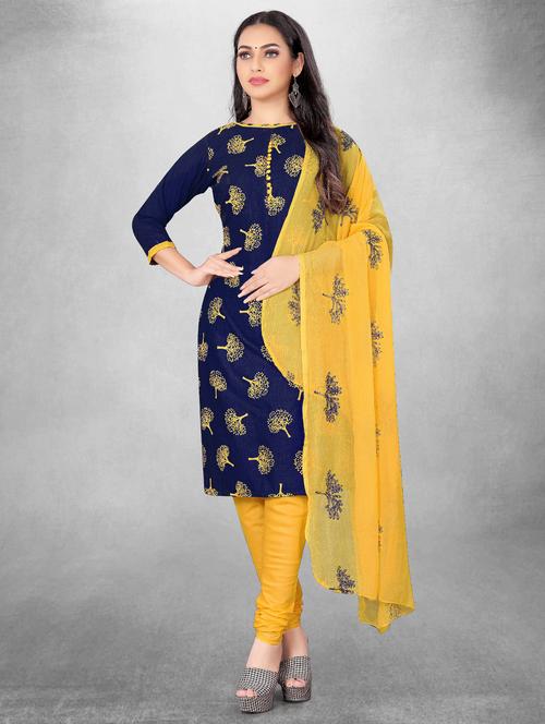 printed unstitched suit set - 18721364 - Very Small Image - 1