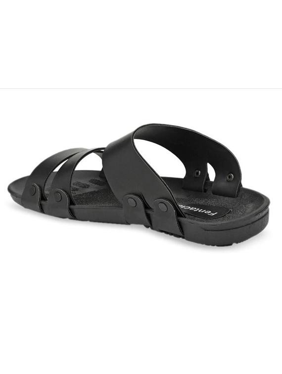 black solid slip on sandal - 18754301 - Zoom Image - 2