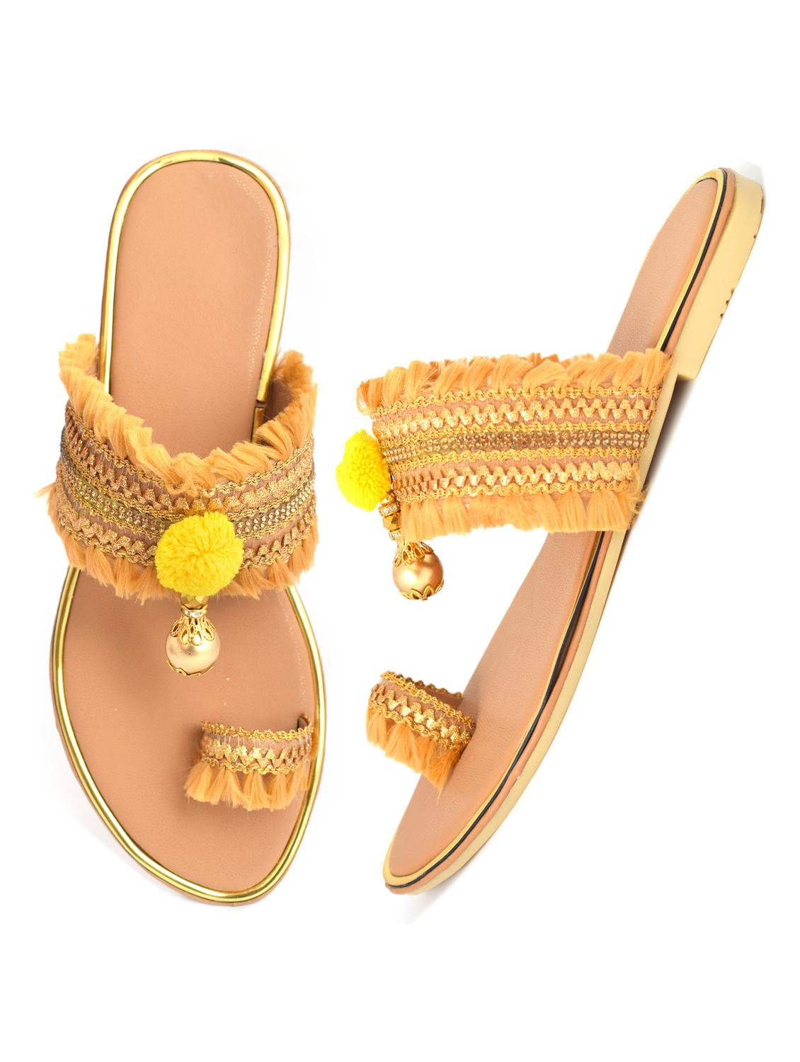 brown ethnic sandal - 18754424 - Standard Image - 3