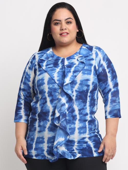 women's ruffle round neck top - 18765137 - Very Small Image - 1