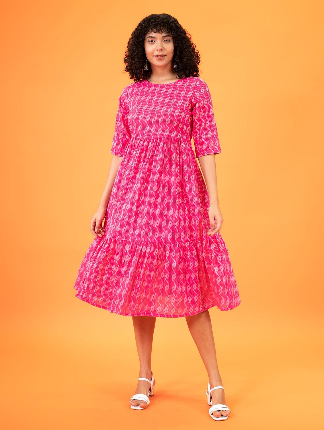 women's tiered dress printed dress - 18765329 - Zoom Image - 0