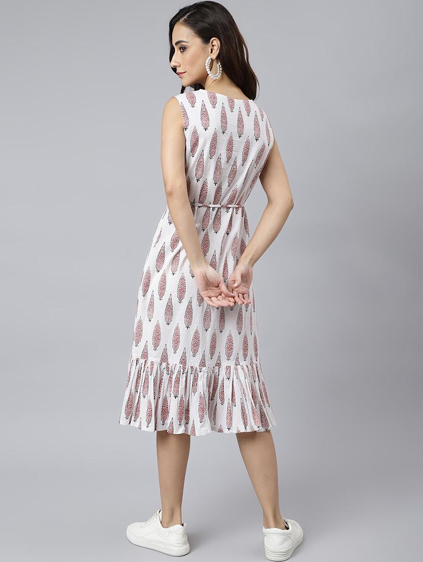 women's tiered dress block print dress - 18765349 - Standard Image - 3