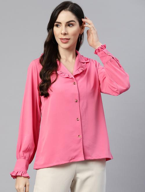 pink polyester regular shirt - 18789194 -  Standard Image - 0