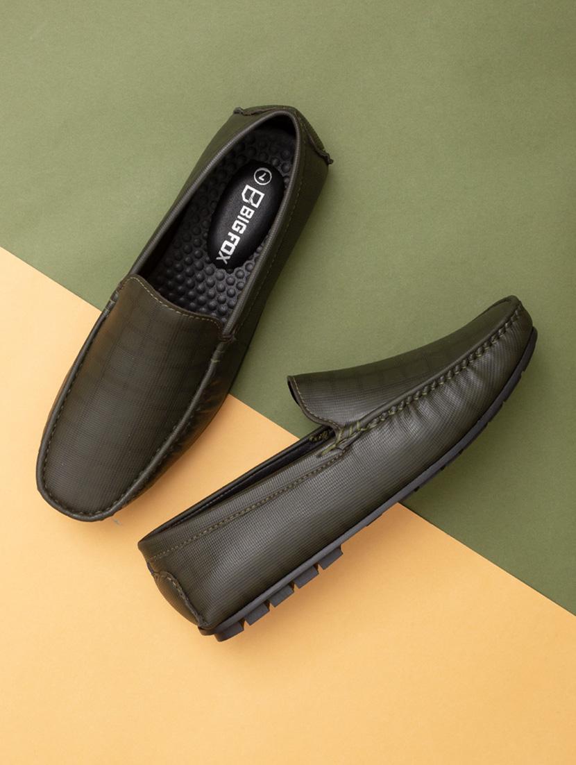 green synthetic slip on loafers - 18793910 -  Zoom Image - 0