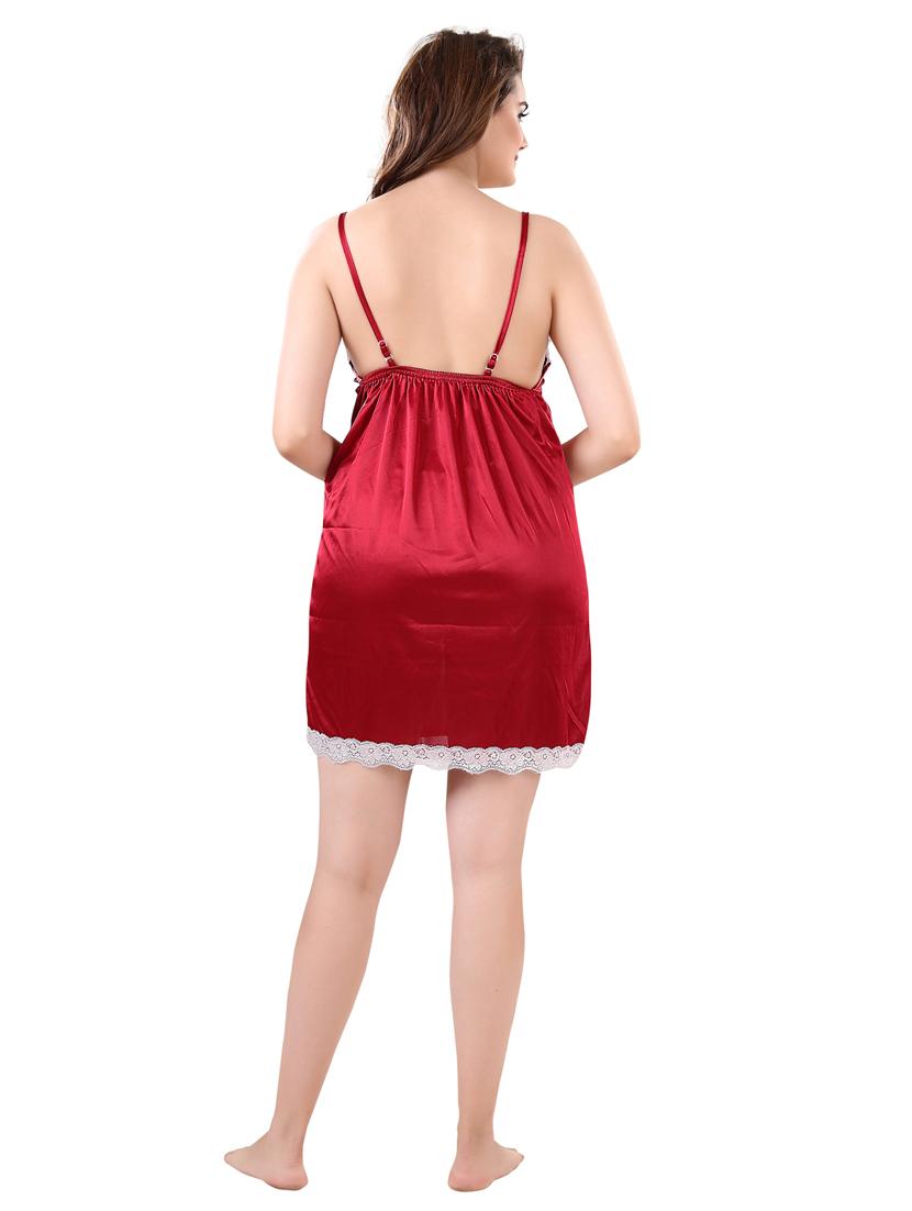 solid two piece night wear set - 18801274 - Zoom Image - 6