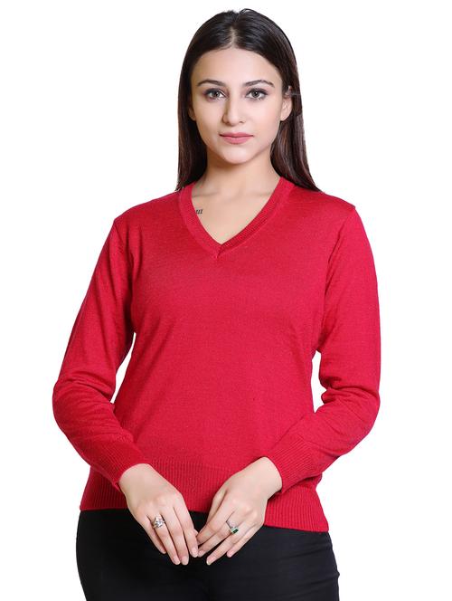 v-neck solid pullover - 18878021 - Very Small Image - 1