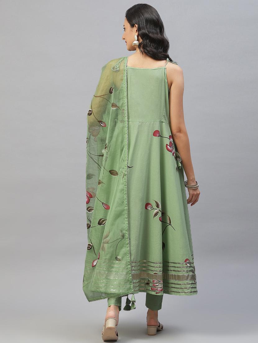 printed kurta pant dupatta set - 18882601 - Standard Image - 2