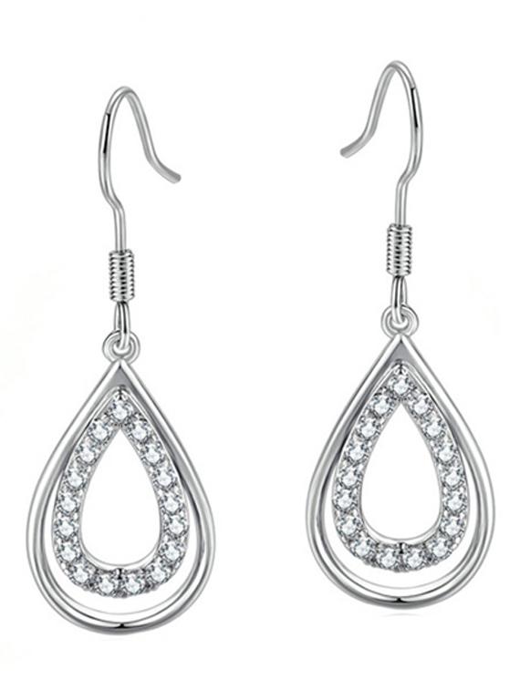 micro hollow water drop earrings 