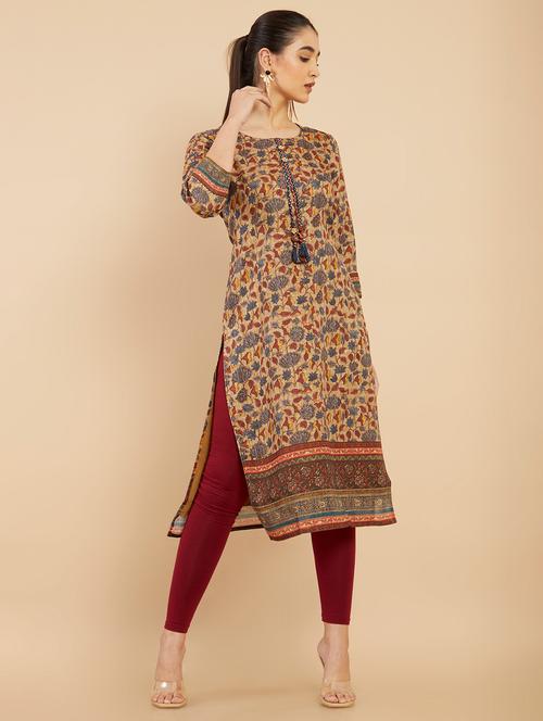 women's straight kurta - 18932355 - Very Small Image - 1