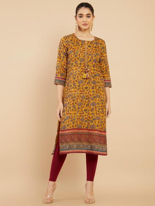 women's straight kurta - 18932356 - Very Small Image - 1
