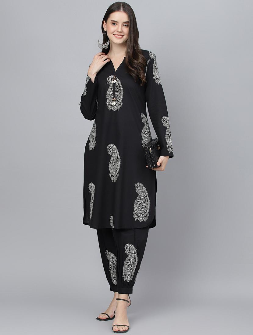 women paisley kurta salwar set - 18961534 - Standard Image - 3