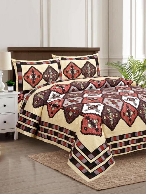 texstylers pure cotton 100 x 108 inches jaipuri print king size bedsheets with 2 pillow covers - 18968783 - Very Small Image - 1