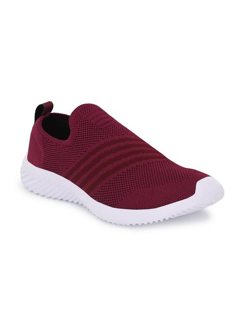 maroon mesh slip on sports shoes - 18974447 - Very Small Image - 1