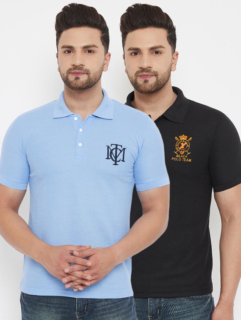 men pack of 2 slim fit solid combo polo t-shirts - 19081980 - Zoom Image - 0