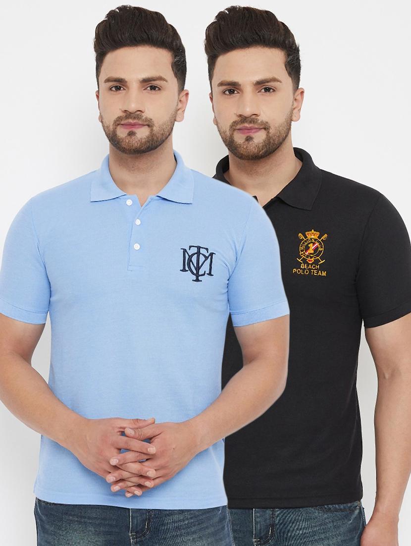 pack of 2 solid polo t shirts