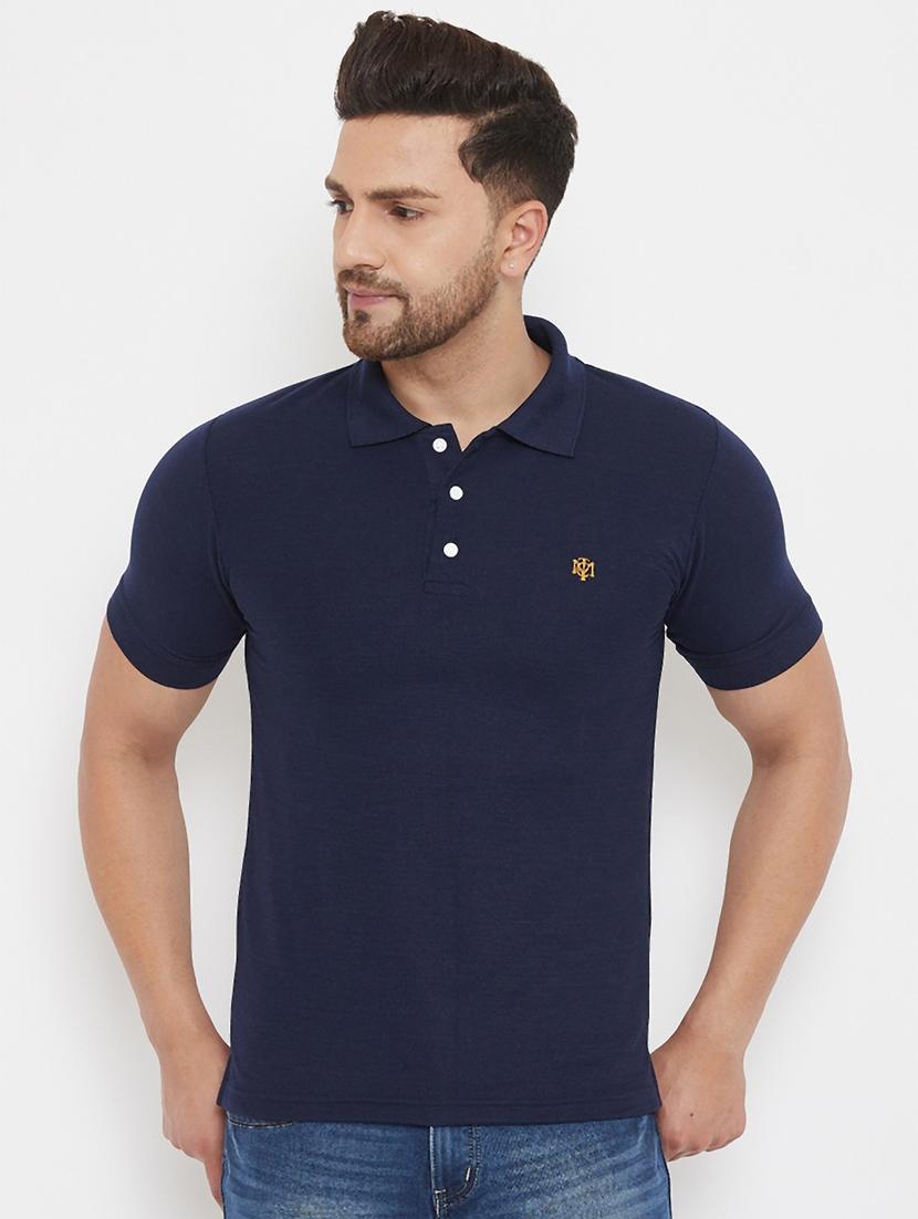 blue coloured printed t-shirt - 19082047 - Zoom Image - 0