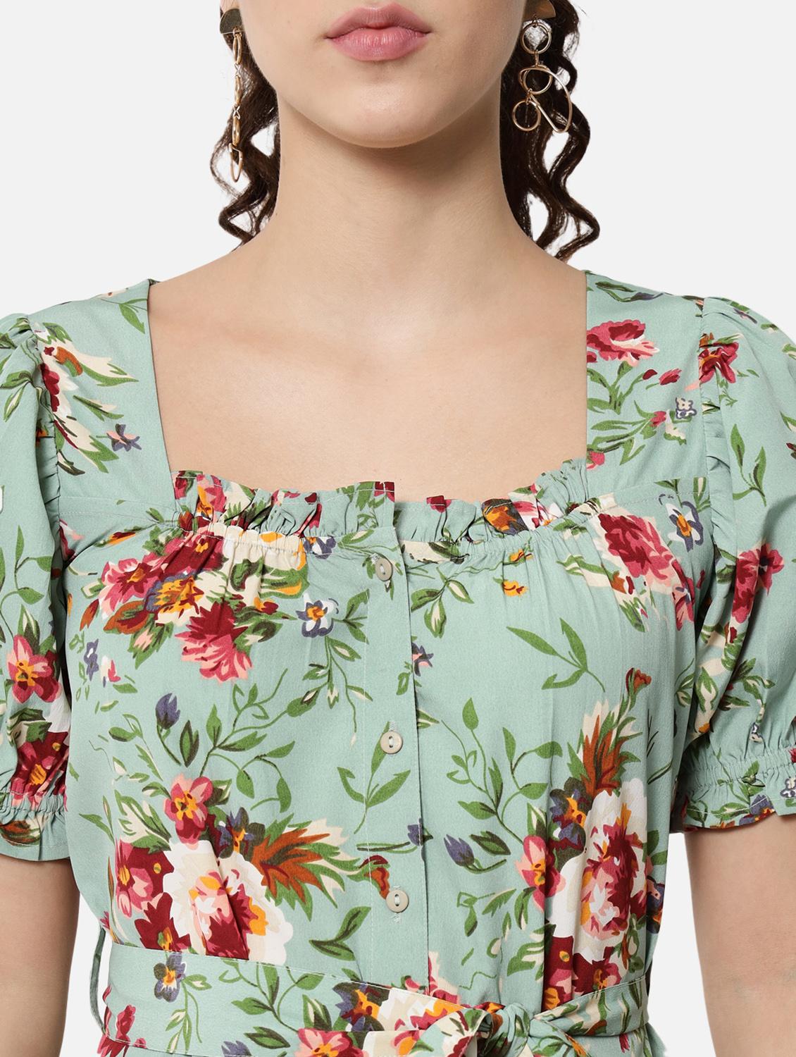 women's belted floral dress - 19082690 - Standard Image - 5