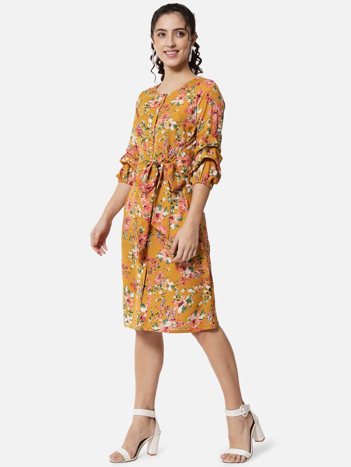 women's belted floral dress - 19082723 - Zoom Image - 2