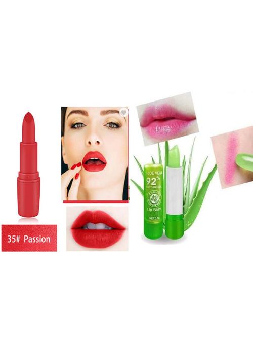 makeup beauty professional lipstick red & aloe vera pink magic lipstick - 19085654 - Very Small Image - 1