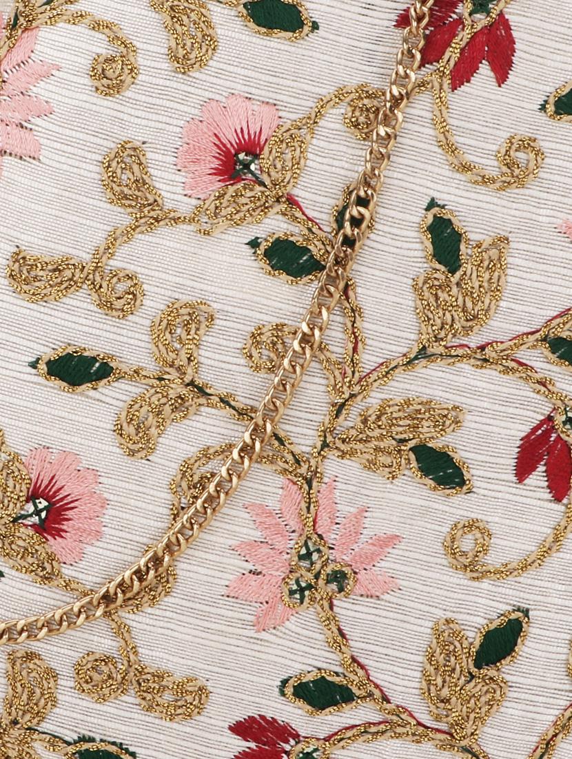 multi colored faux silk box clutch - 19088636 - Standard Image - 3