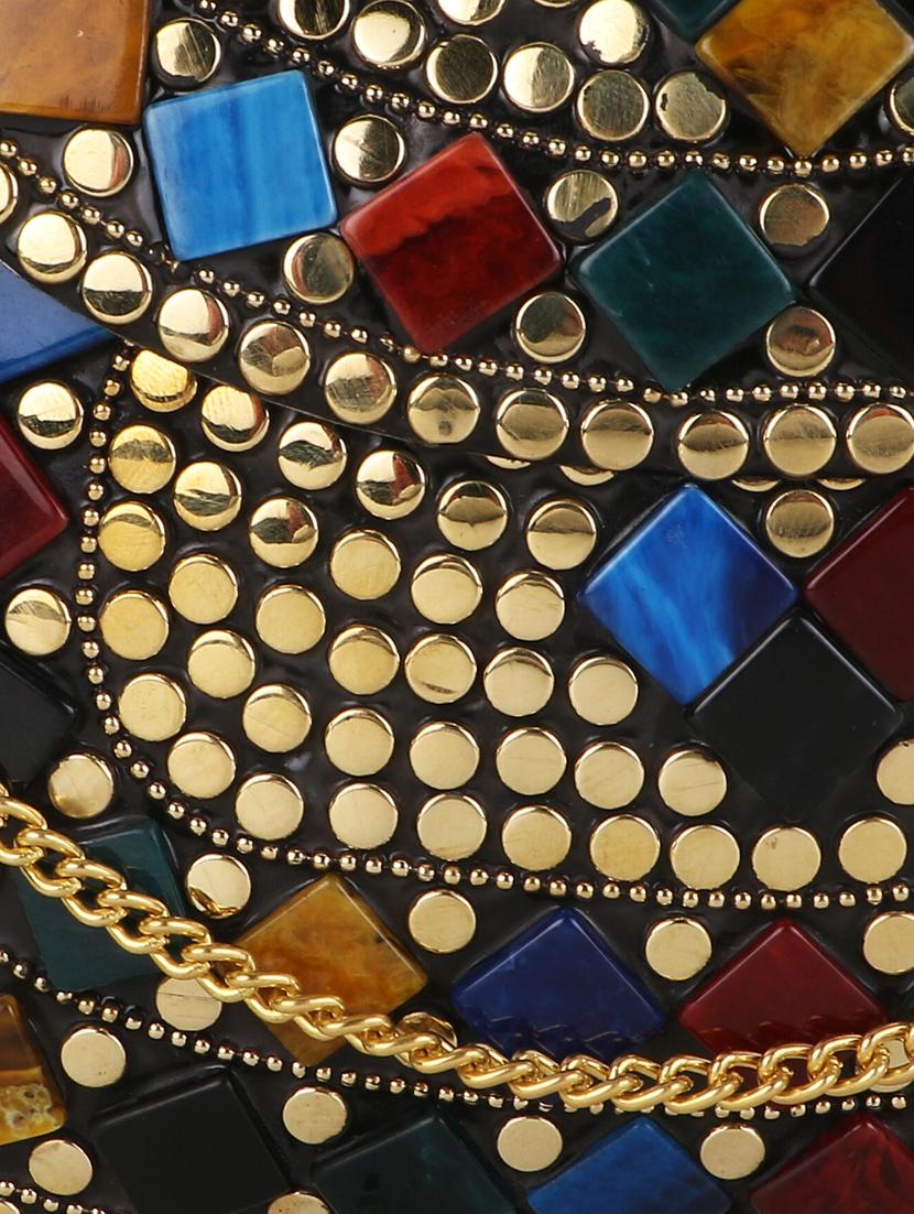 multi colored metal box clutch - 19088656 - Standard Image - 3
