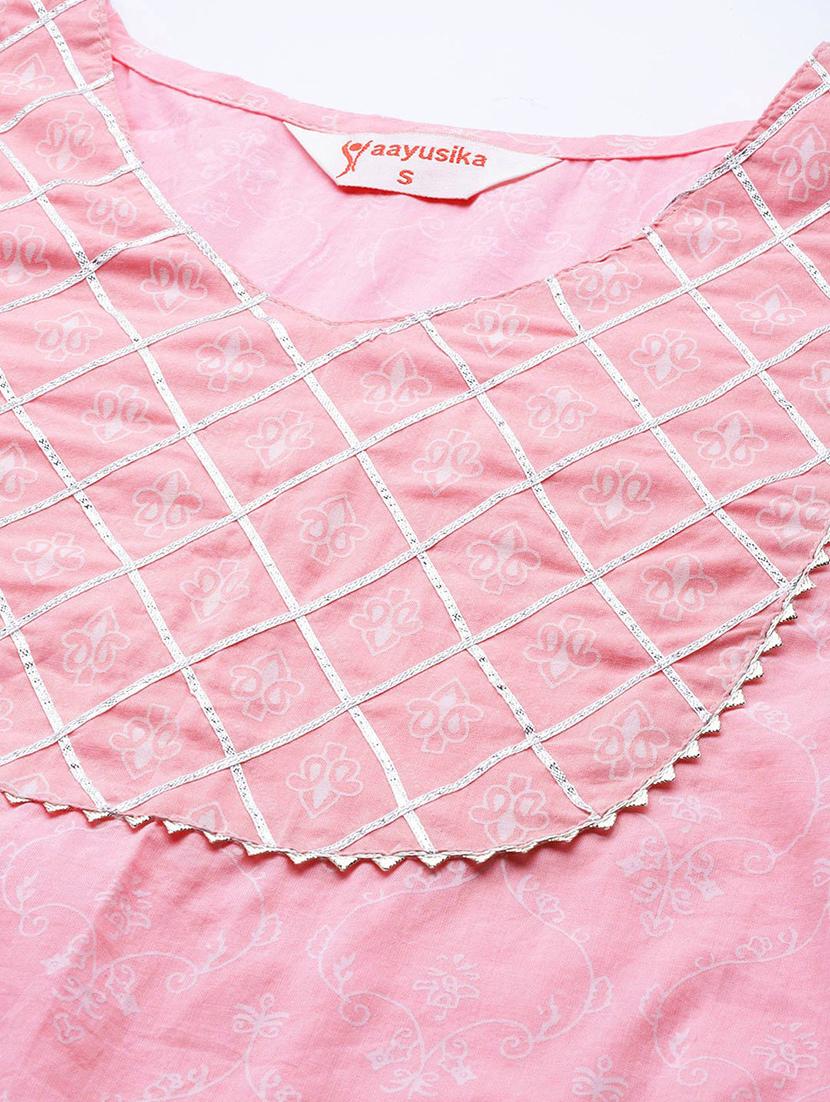 pink printed kurta sharara set - 19089678 - Standard Image - 4